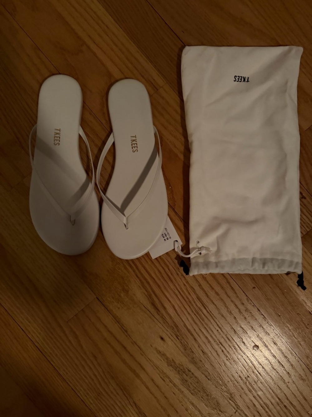 TKEES white  Thin-Strap Flip Flop Sandals